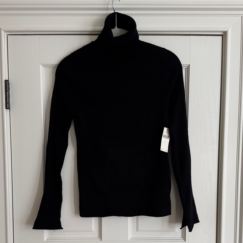 Anthropologie | Maeve | Classic Black Ribbed Turtleneck Sweater | Small | NWT
